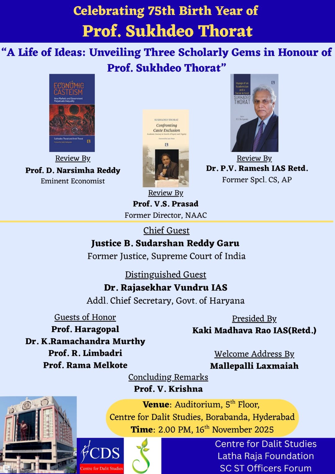 Celebrating 75th Birth Year of Prof. Sukhdeo Thorat