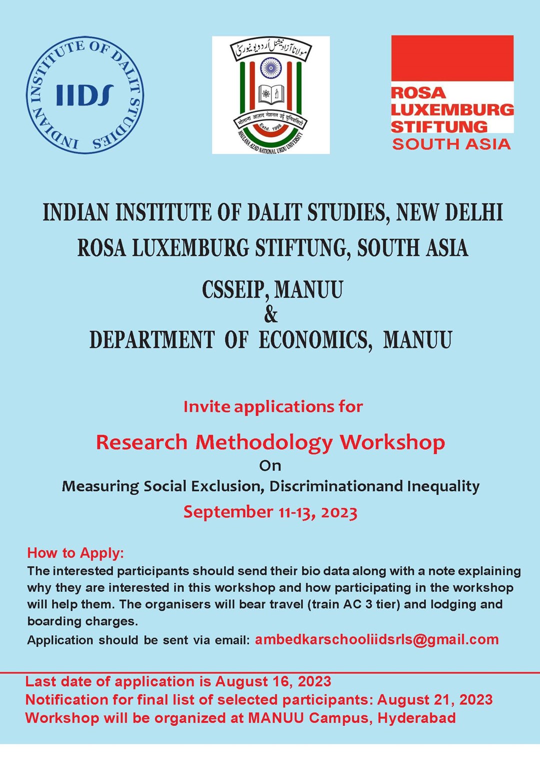 IIDS: Call for Application: Research Methodology Workshop